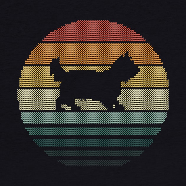 Christmas Yorkshire Terrier dog breed Sunset Retro Vintage 70s Funny Dog Lovers by Presnall